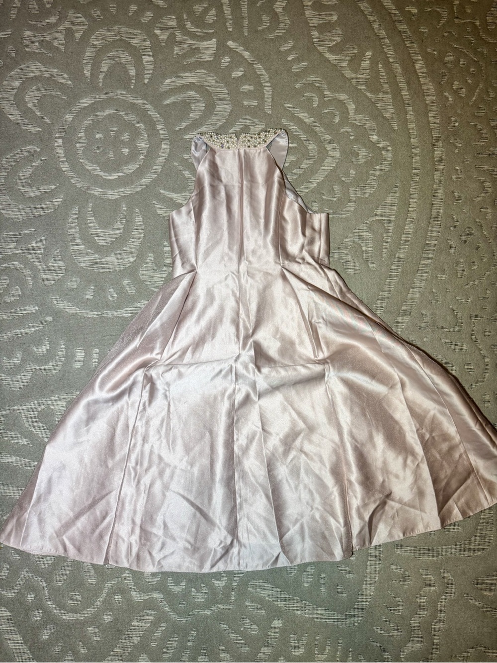 Adrianna Papell Blush Pink Pearl Neckline Formal Dress - Picture 2 of 3